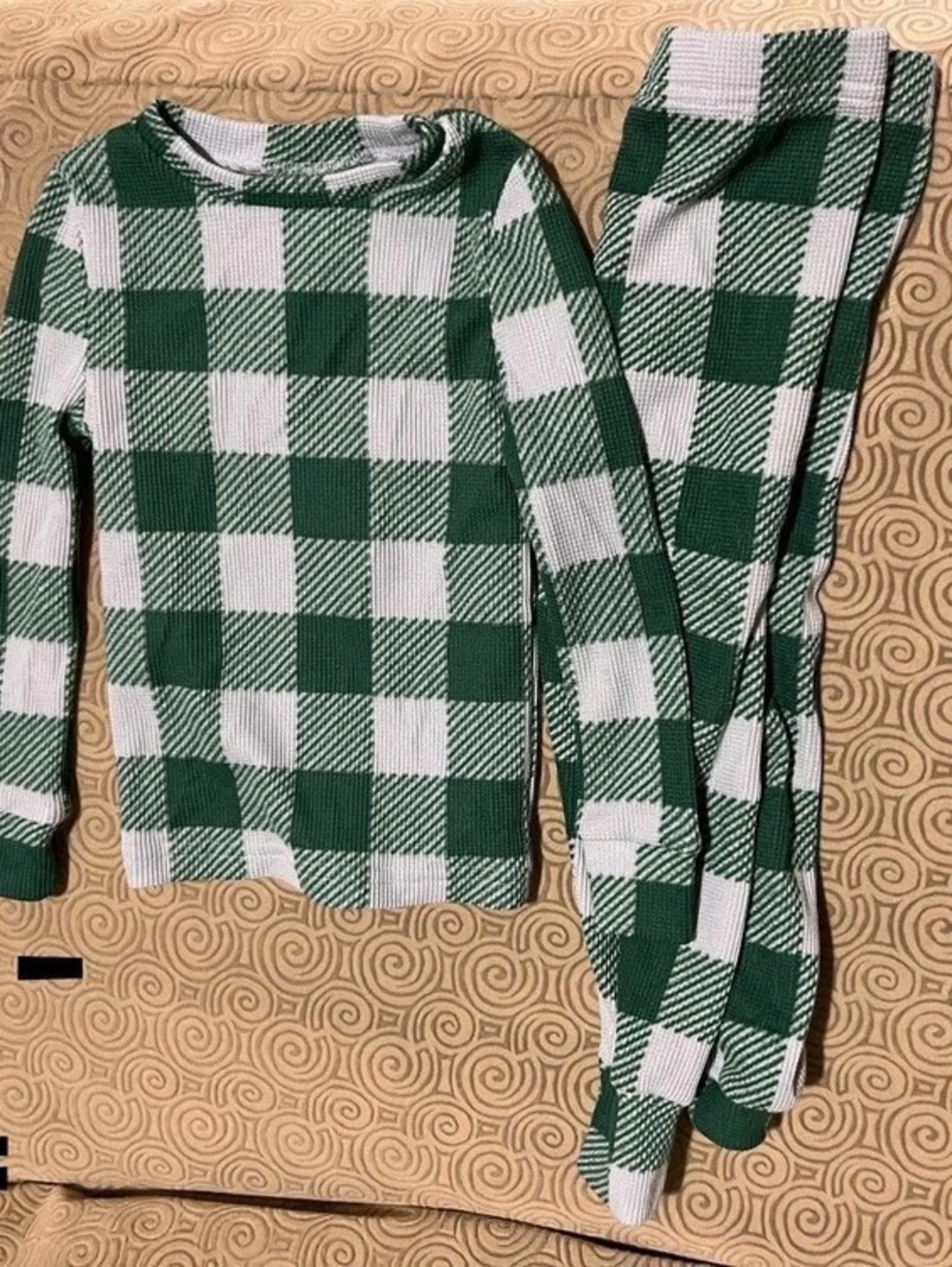 Green & White Checkered Matching Set